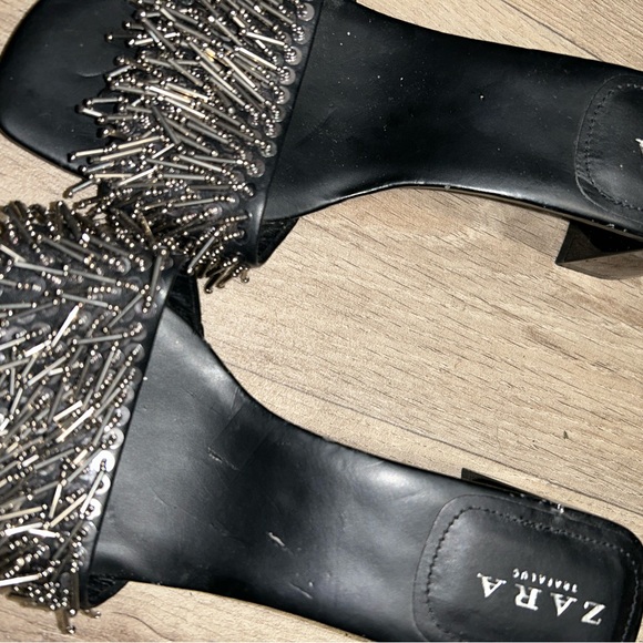 Zara trafaluc embellished heeled sandals size 5 - Picture 7 of 7